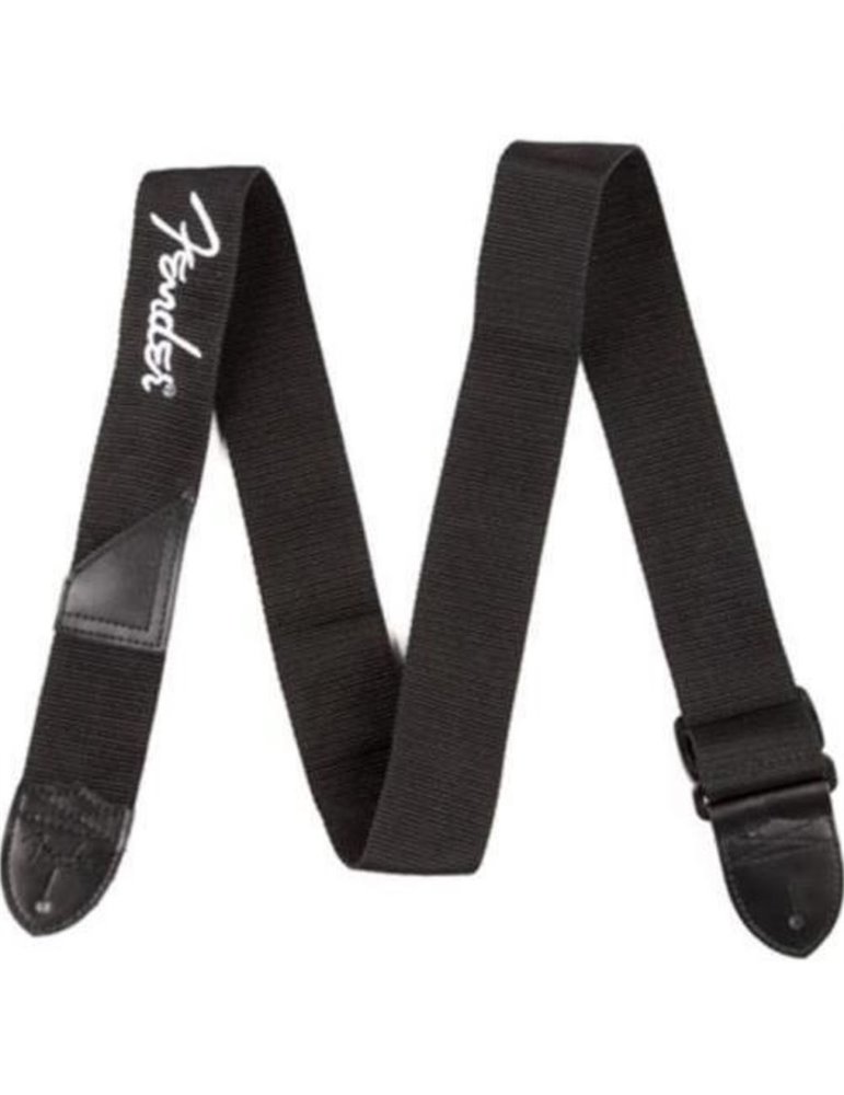 Correa Fender 099-0662-080 Poly Negra Logo Blanco 2"
