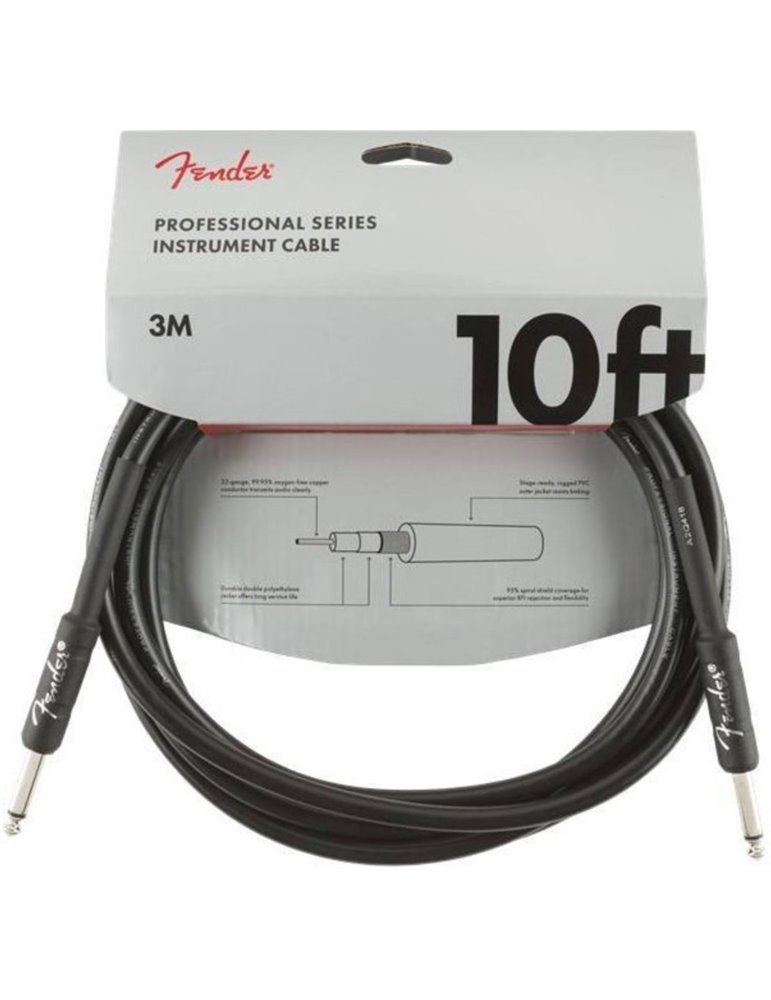 Cable Jack Fender 099-0820-024 Professional Series Negro 3m