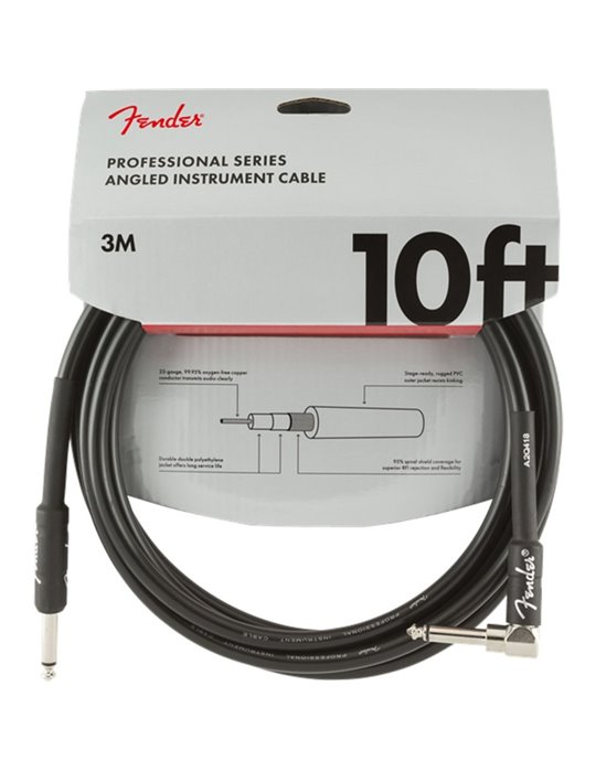 Cable Jack Recto-Acodado Fender 099-0820-025 Professional Negro 3m
