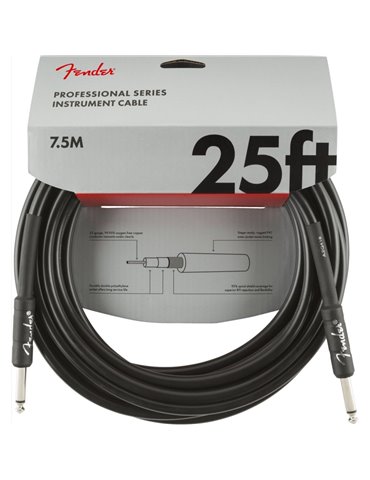 Cable Jack Fender 099-0820-016 Professional Series Negro 7,5m