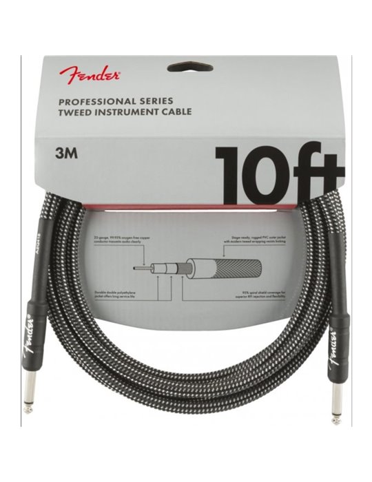Cable Jack Fender 099-0820-062 Professional Series Tweed Gris 3m