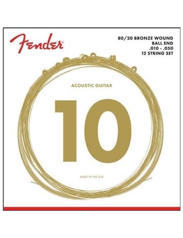 Juego Fender Acústica 12 Cuerdas 80/20 Bronze 70-12L (010-050)