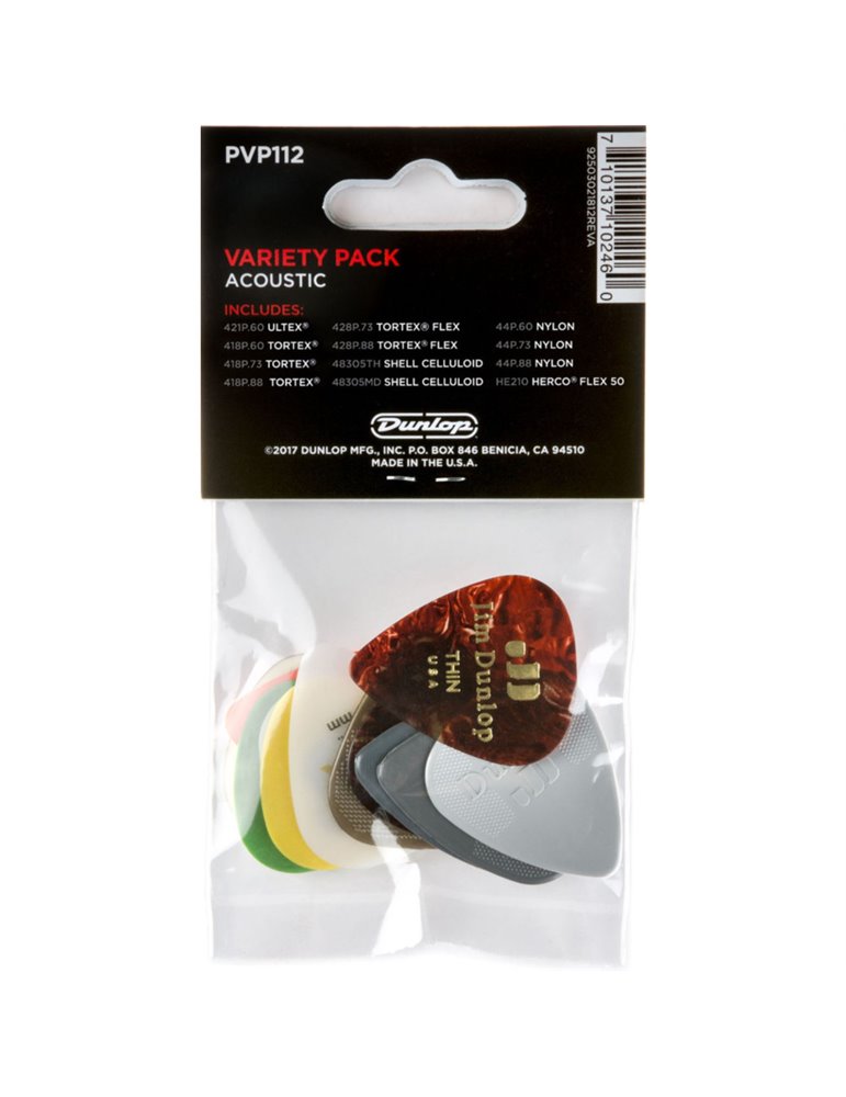 Bolsa 12 Púas Dunlop PVP-112 Variety Acoustic