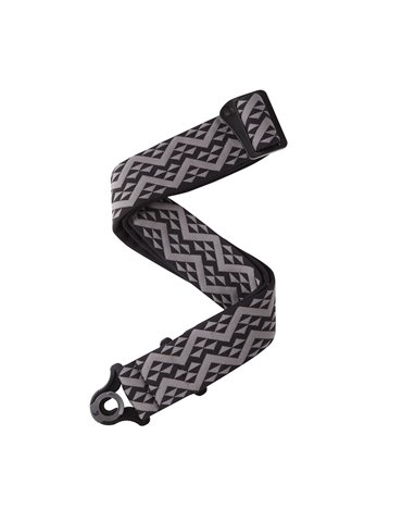 D’Addario. Correa para guitarra con autobloqueo, motivos geométricos negros acolchados