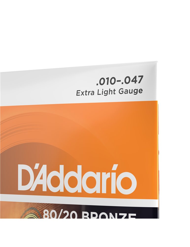 D'Addario EJ10, cuerdas de bronce para guitarra acústica, extra blandas, 10-47