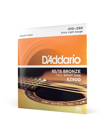 D'Addario EZ900, cuerdas para guitarra acústica, bronce 85/15, extra blandas, 10-50