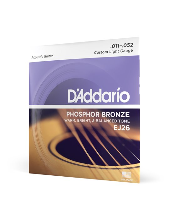 D'Addario EJ26, cuerdas de bronce fosforado para guitarra acústica, blandas personalizadas, 11-52