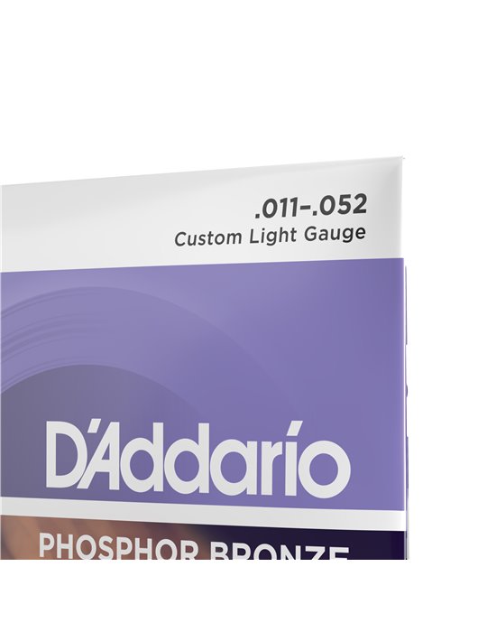 D'Addario EJ26, cuerdas de bronce fosforado para guitarra acústica, blandas personalizadas, 11-52
