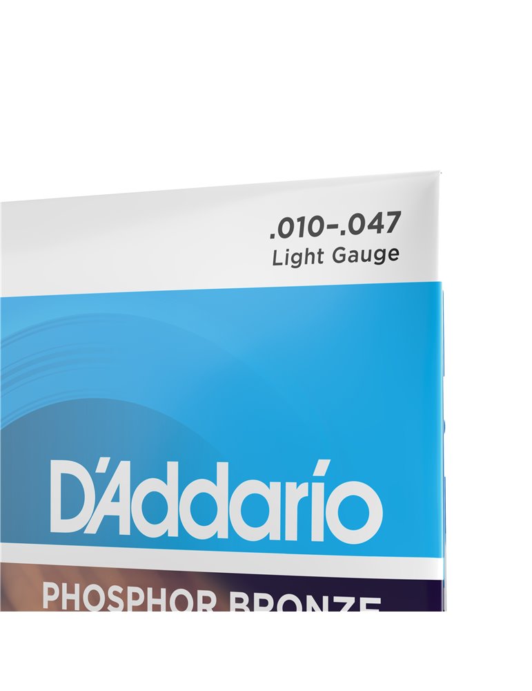 D'Addario EJ38, cuerdas de bronce fosforado para guitarra acústica de 12 cuerdas, blandas, 10-47