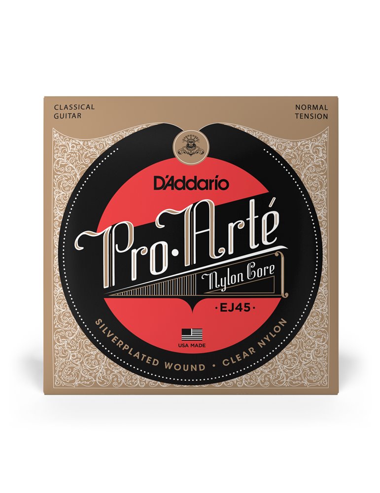 D'Addario EJ45 Pro-Arte, cuerdas de nailon para guitarra clásica, tensión normal