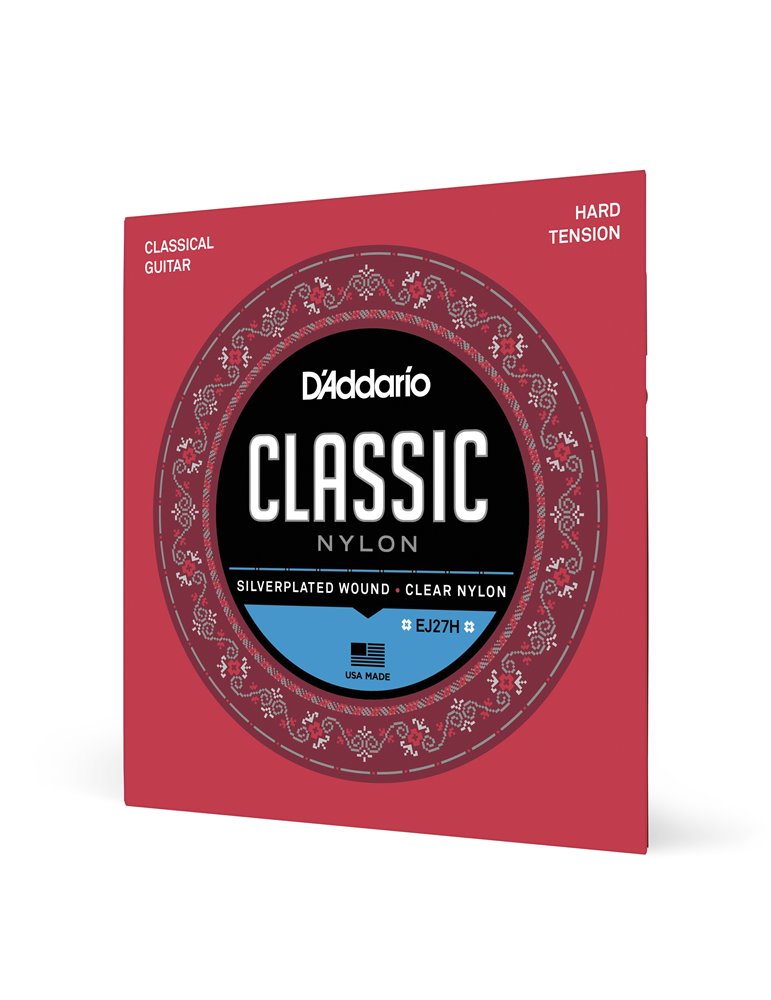 D'Addario EJ27H, cuerdas de nailon para guitarra clásica, nivel principante, tensión dura