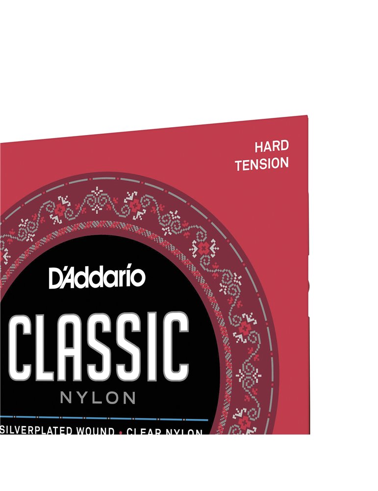 D'Addario EJ27H, cuerdas de nailon para guitarra clásica, nivel principante, tensión dura