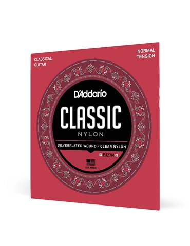 D'Addario EJ27N, cuerdas de nailon para guitarra clásica, nivel principiante, tensión normal