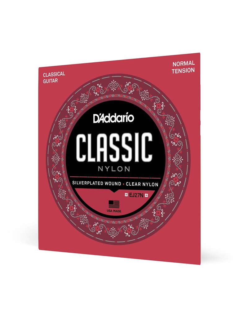 D'Addario EJ27N, cuerdas de nailon para guitarra clásica, nivel principiante, tensión normal