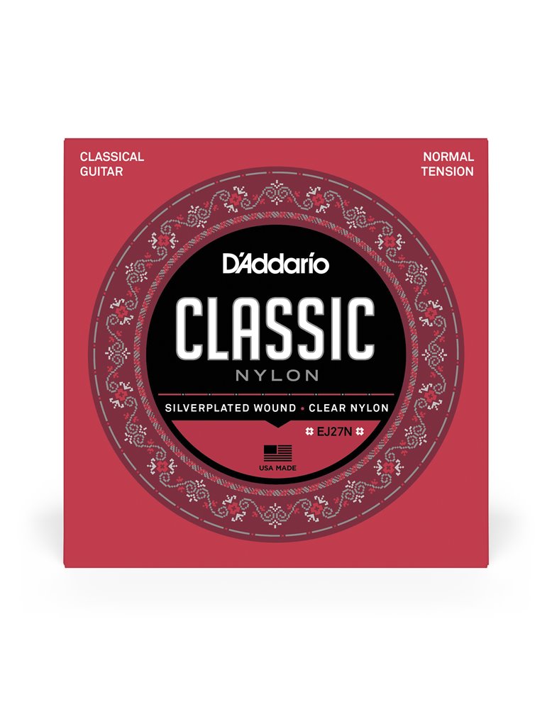 D'Addario EJ27N, cuerdas de nailon para guitarra clásica, nivel principiante, tensión normal