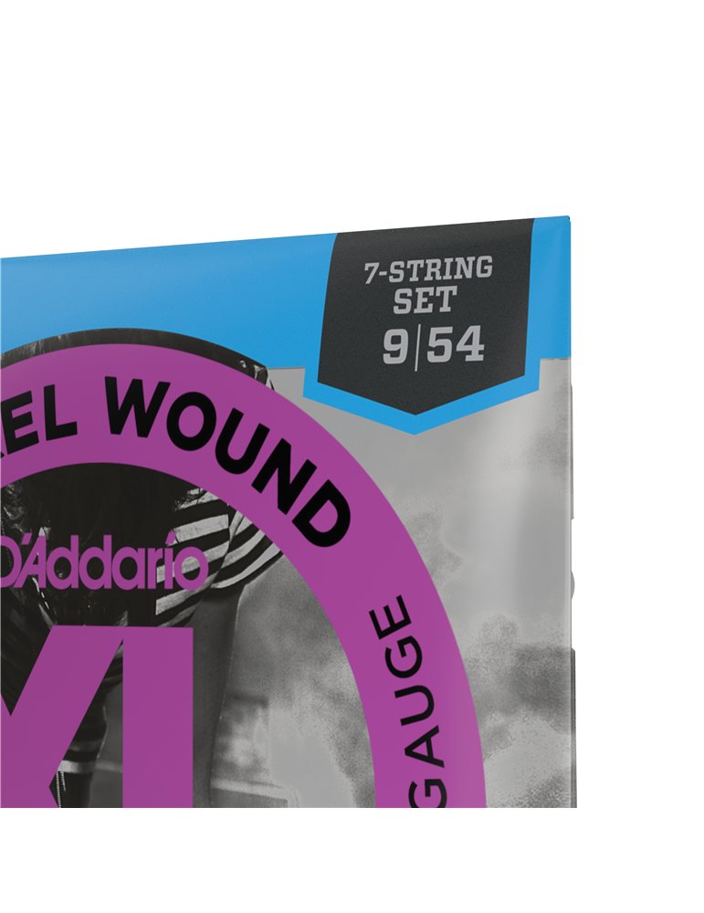 D'Addario EXL120-7, cuerdas con entorchado en níquel para guitarra eléctrica de 7 cuerdas, extra blandas, 9-54
