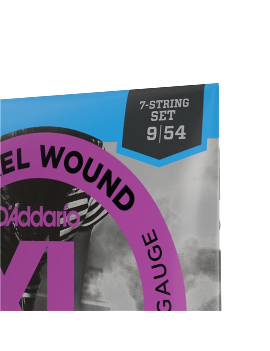 D'Addario EXL120-7, cuerdas con entorchado en níquel para guitarra eléctrica de 7 cuerdas, extra blandas, 9-54