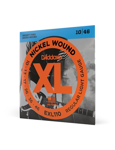 D'Addario EXL110, cuerdas con entorchado en níquel para guitarra eléctrica, regular blandas, 10-46