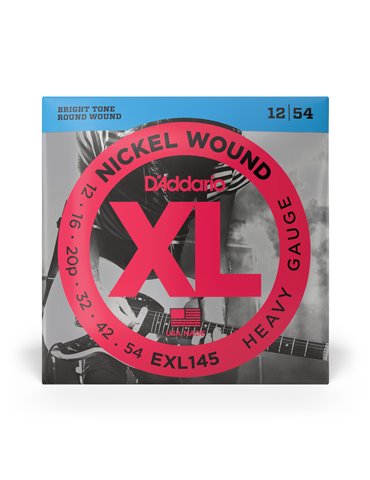 D'Addario EXL145, cuerdas con entorchado en níquel para guitarra eléctrica, duras, 12-54 con 3ra cuerda de acero 2