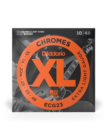 D'Addario ECG23 Chromes, cuerdas de entorchado plano para guitarra eléctrica, extra blandas, 10-48 2