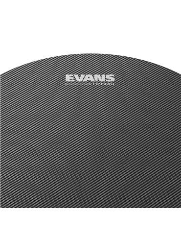 Parche gris para redoblante de marcha de 14 pulgadas (356 mm) Hybrid de EVANS. 2