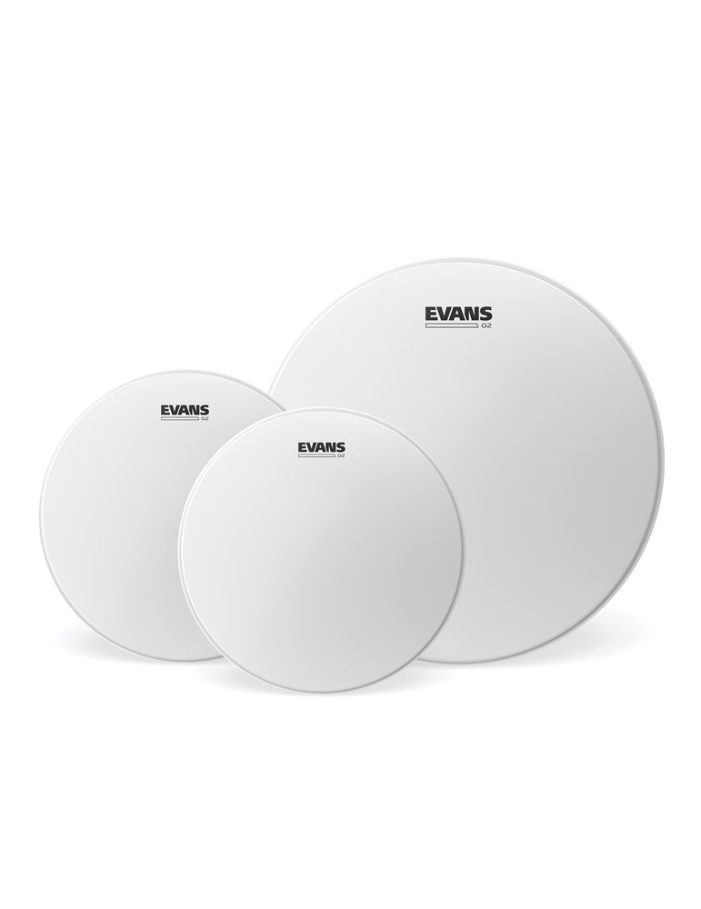 Juego de parches recubiertos para toms (12, 13 y 16 pulgadas/305, 330 y 406 mm), estándar, G2 de EVANS.