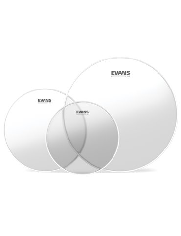 Juego de parches transparentes para toms (12, 13 y 16 pulgadas/305, 330 y 406 mm), estándar, G2 de EVANS.
