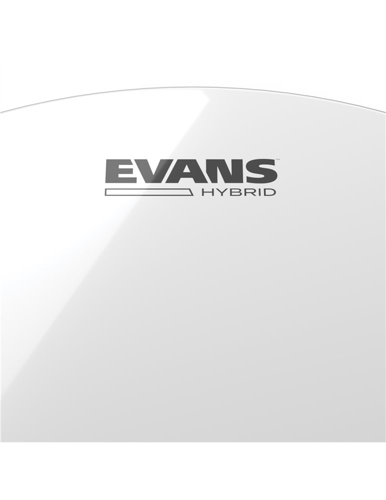 Parche blanco para redoblante de marcha de 13 pulgadas (330 mm) Hybrid de EVANS.