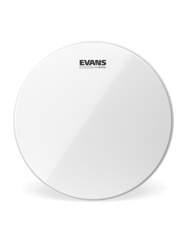 Parche blanco para redoblante de marcha de 14 pulgadas (356 mm) Hybrid de EVANS.