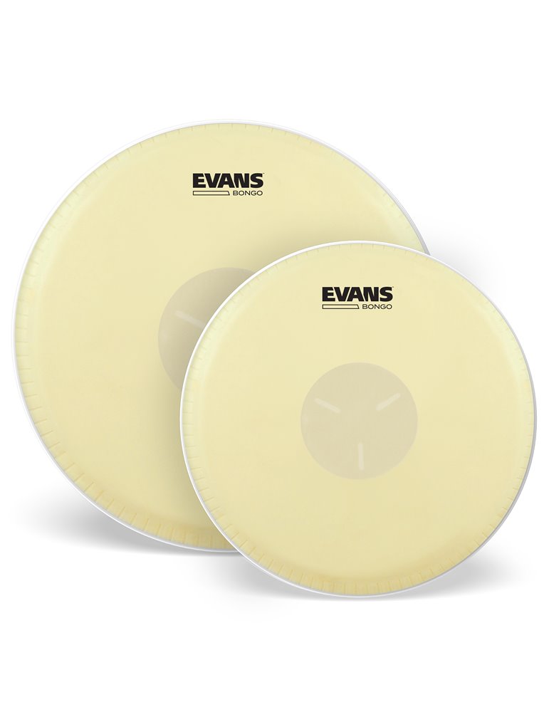 Paquete de parches EVANS Tri-Center para bongó, 7 1/4 pulgadas (184 mm) y 9 5/8 pulgadas (244 mm).