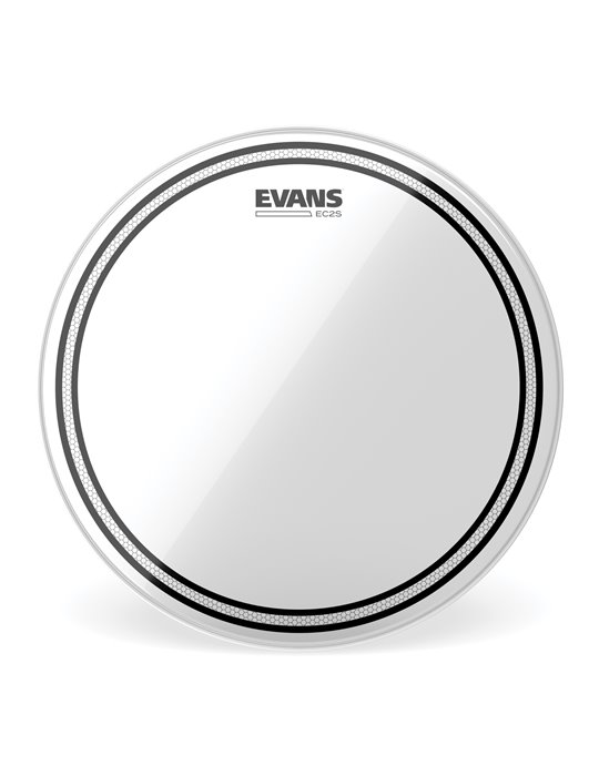 Parche transparente para tambor de 13 pulgadas (330 mm) EC2S de EVANS.