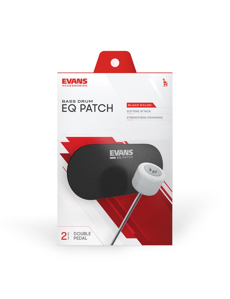 EVANS. Parche EQ para bombo con doble pedal. Nailon negro