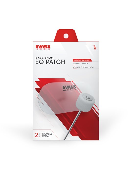 Parche doble para pedal EQ de EVANS, plástico transparente.