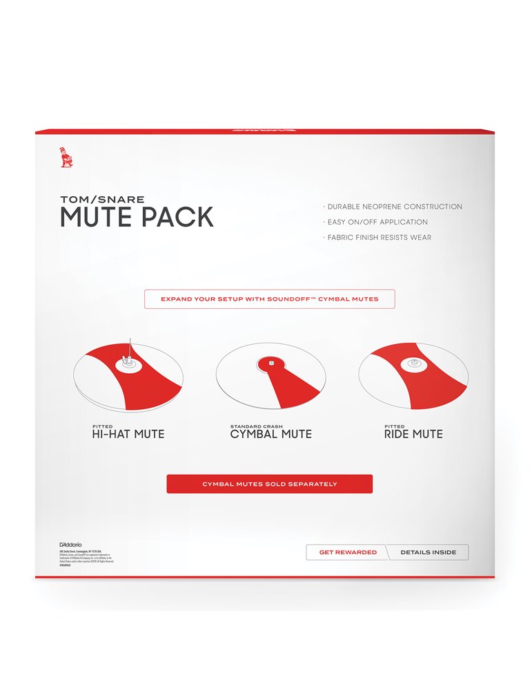 Pack de sordinas para batería SoundOff by EVANS, Rock (10,12,14,16)