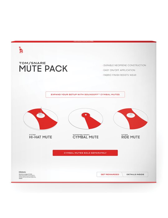 Pack de sordinas para batería SoundOff by EVANS, Rock (10,12,14,16)