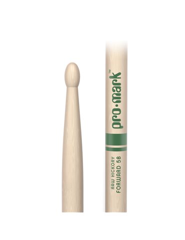 Baquetas ProMark Classic Forward 5B Raw, Nogal americano con punta ovalada de madera 2