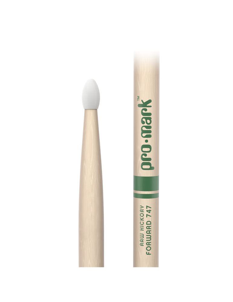 Baquetas ProMark Classic Forward 747 Raw, Nogal americano con punta ovalada de nailon