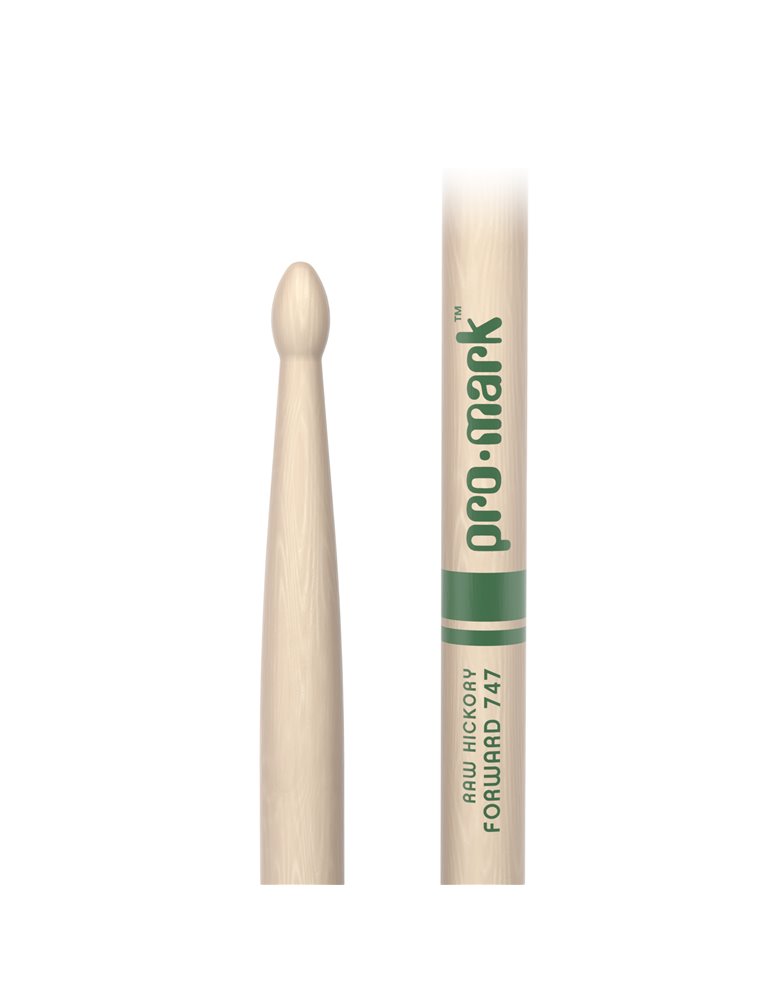Baquetas ProMark Classic Forward 747 Raw, Nogal americano con punta ovalada de madera