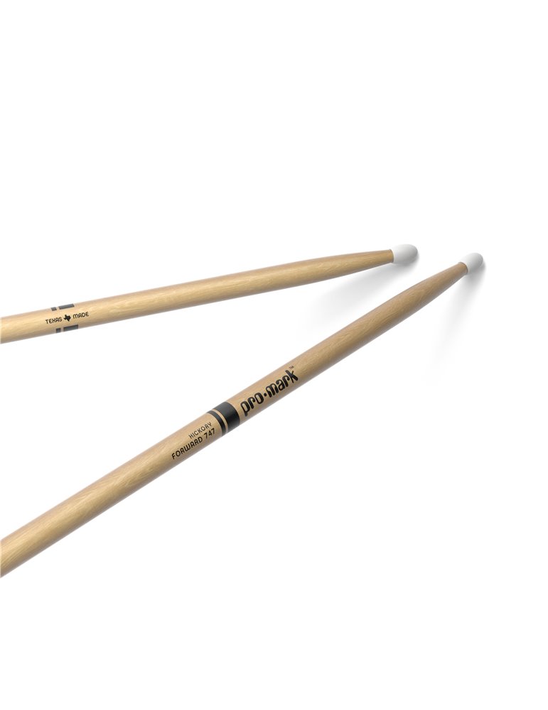 Baquetas ProMark Classic Forward 747, Nogal americano con punta ovalada de nailon