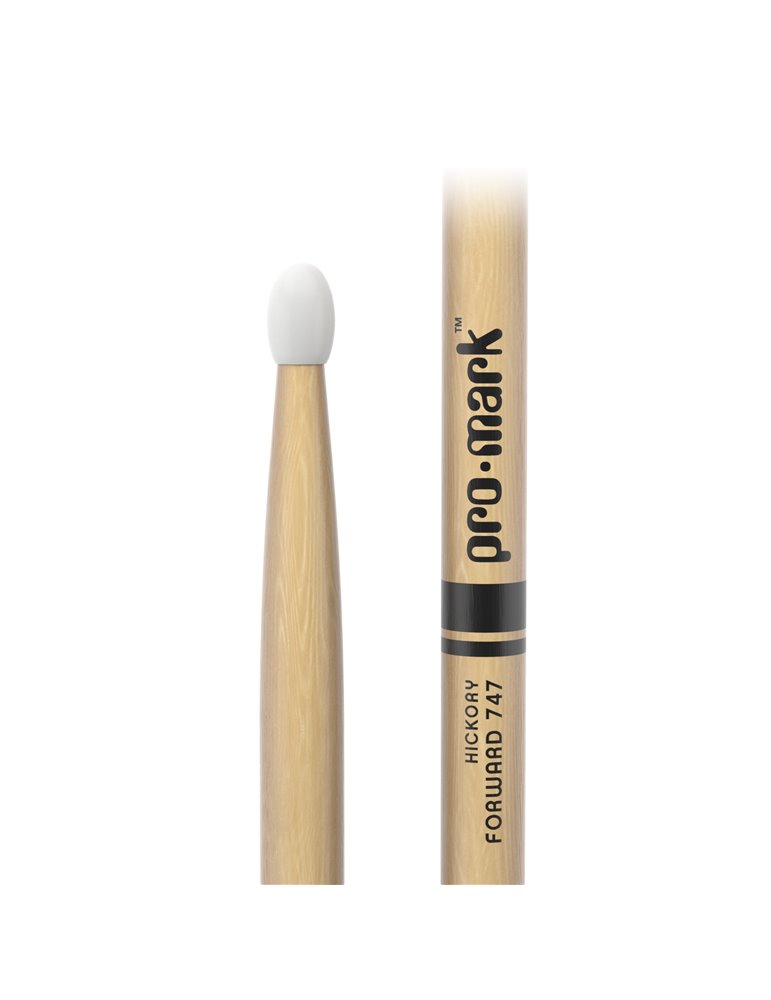 Baquetas ProMark Classic Forward 747, Nogal americano con punta ovalada de nailon