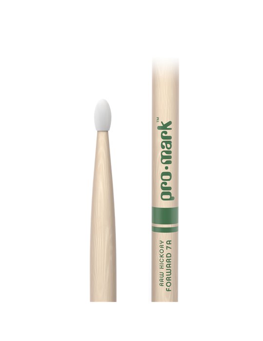 Baquetas ProMark Classic Forward 7A Raw, Nogal americano con punta ovalada de nailon