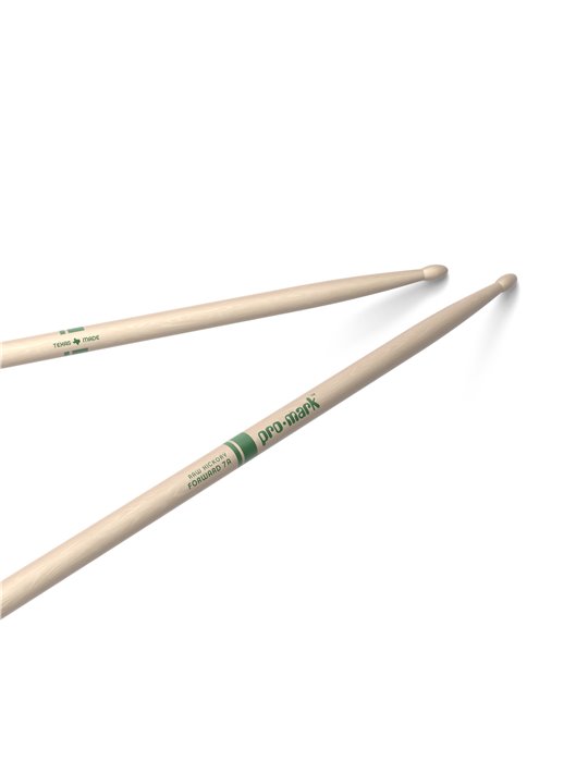 Baquetas ProMark Classic Forward 7A Raw, Nogal americano con punta ovalada de madera