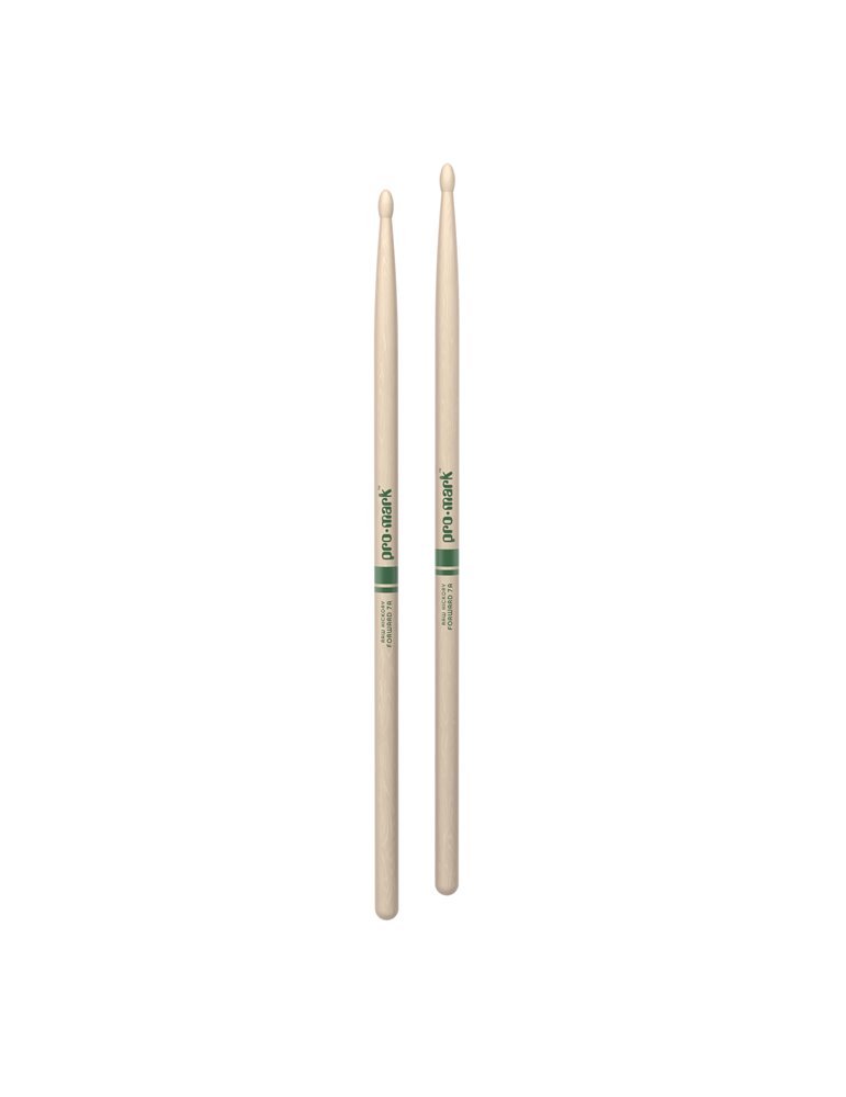 Baquetas ProMark Classic Forward 7A Raw, Nogal americano con punta ovalada de madera