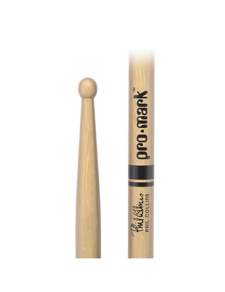 Baqueta de nogal americano con punta de madera PC de ProMark, diseñada por Phil Collins.