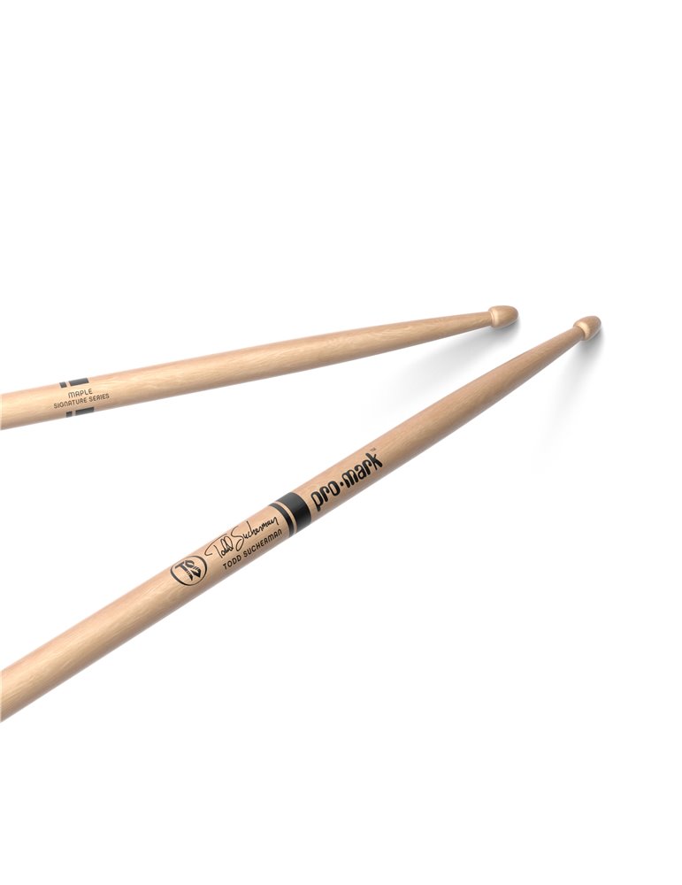 Baqueta de arce con punta de madera SD330 de ProMark, diseñada por Todd Sucherman.