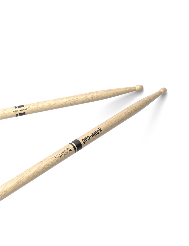 Baquetas ProMark Classic Attack 2B, Roble Shira Kashi con punta ovalada de bellota