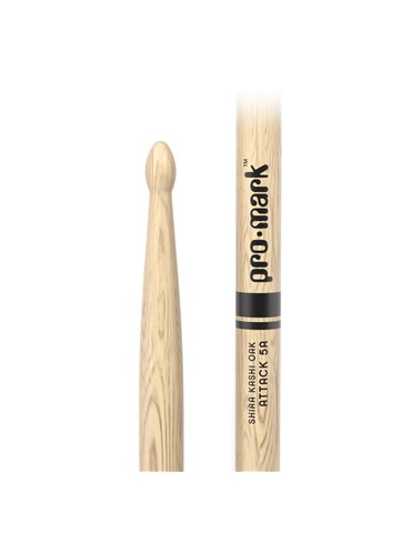 Baquetas ProMark Classic Attack 5A, Roble Shira Kashi con punta ovalada de madera 2