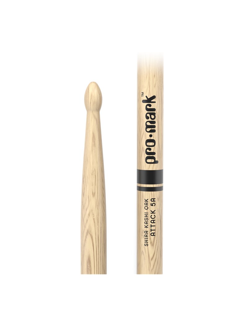 Baquetas ProMark Classic Attack 5A, Roble Shira Kashi con punta ovalada de madera