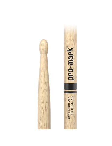 Baquetas ProMark Classic Attack 5B, Roble Shira Kashi con punta ovalada de madera 2