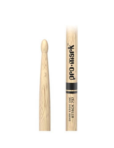 Baquetas ProMark Classic Attack 727, Roble Shira Kashi con punta ovalada de madera 2